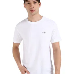 Calvin Klein Jeans Men Pack Of 2 Solid Round Neck Cotton T-shirts-picture-36