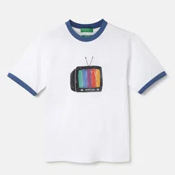 United Colors of Benetton Boys Pure Printed  Cotton T-shirt-image-78