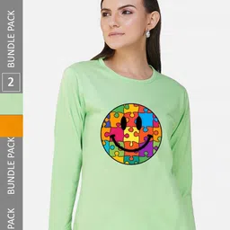 CHOZI Pack Of 2 Graphic Printed Long Sleeves Cotton T-shirt-picture-27