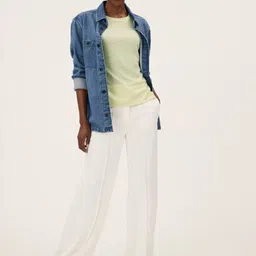 Marks & Spencer Women Orange Colourblocked High Neck Applique T-shirt-picture-14