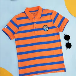 Pantaloons Junior Boys Striped Polo Collar Cotton T-shirt-picture-32