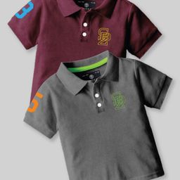 CODEZ Boys 2 Polo Collar Applique T-shirt-picture-21