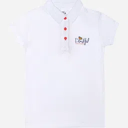 DYCA Girls Polo Collar Half Sleeves Cotton T-shirt-image-78