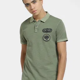 Jack & Jones Men Cotton Polo Collar Applique T-shirt-picture-35
