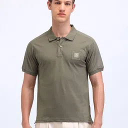 Flying Machine Men Solid Polo Collar Cotton T-shirt-picture-43