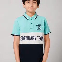 Alan Jones Boys Typography Printed Polo Collar T-shirt-picture-19