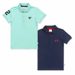 JusCubs Boys Pack Of 2 Polo Collar Cotton T-shirt-picture-42