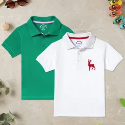 ZION Boys Pack Of 2 Polo Collar Cotton Bio Finish T-shirt-picture-21