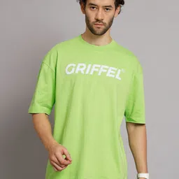 GRIFFEL Men Typography Printed Round Neck Cotton Oversized T-Shirt-picture-15
