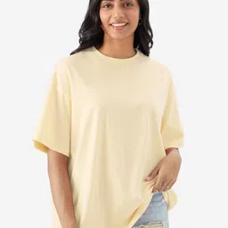 The Souled Store Women Round Neck Oversized Cotton T-shirt-image-70