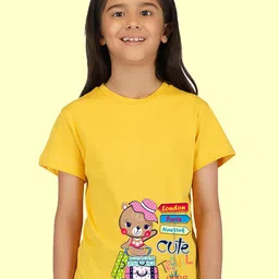 NUSYL Girls Graphic Printed Short Sleeves T-shirt-image-71