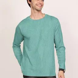 Leotude Men Solid Round Neck Cotton T-shirt-picture-13