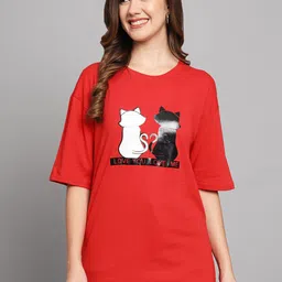Funday Fashion Graphic Printed Oversized Cotton T-shirt-picture-27