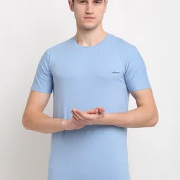 Rodamo Men Blue Solid Round Neck T-shirt-picture-25