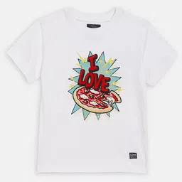 Blue Giraffe Boys White Printed Round Neck T-shirt-picture-27