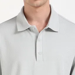 Calvin Klein Jeans Men Self Design Polo Collar Cotton Oversized T-shirt image 3