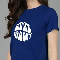 Adyavastram Typography Printed Round Neck Short Sleeves Cotton Regular T-shirt image 4