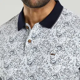 Indian Terrain Abstract Printed Polo Collar Cotton T-shirt image 2