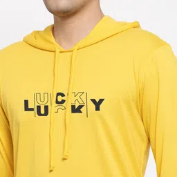 Friskers Men Yellow Typography Printed T-shirt image 4