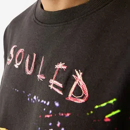The Souled Store Typography Printed Oversized Cotton T-shirt image 2