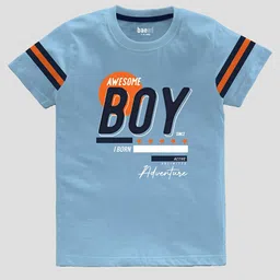 BAESD Boys Pack Of 2 Typography Printed Pure Cotton T-shirt image 2