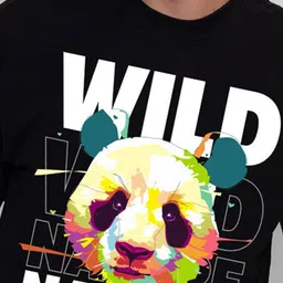 PRONK Wild Nature Graphic Printed Drop-Shoulder Sleeves Pure Cotton Oversized T-shirt image 2