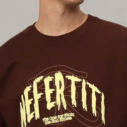 COLOR CAPITAL Unisex Graphic Printed Round Neck Short Sleeves Oversized Cotton T-shirt image 2