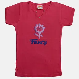 TINY HUG Girls Pack Of 5 Printed Slim Fit T-shirt image 5