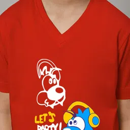 Friskers Boys Graphic Printed V-Neck Pure Cotton Slim Fit T-shirt image 4