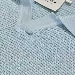 Snitch Men Self Design Polo Collar Cotton T-shirt image 5