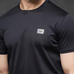 RARE RABBIT Men Badgen Cotton Slim Fit T-Shirt image 2