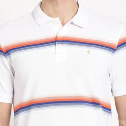Indian Terrain Striped Polo Collar Slim Fit T-shirt image 2