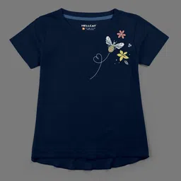 HELLCAT Girls Pack Of 4 Printed Cotton T-shirts image 4