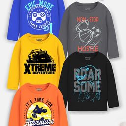 YK X Trampoline Boys Typography 5 Printed Applique T-shirt-picture-27