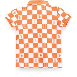 U.S. Polo Assn. Kids Boys Checked Polo Collar Pure Cotton T-shirt image 2
