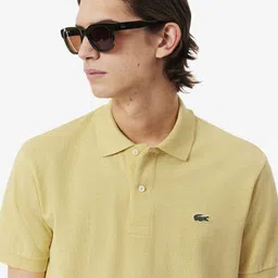 Lacoste Men Solid Polo Collar Cotton T-shirt image 5