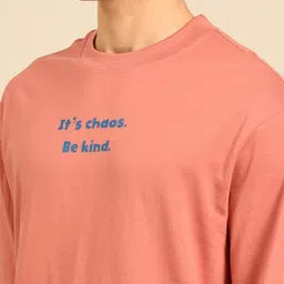 recast Bio Finish Typography Printed Pure Cotton Oversized T-Shirt image 3