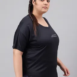 MKH Plus Size Typography Printed Dri-FIT Sports T-Shirt image 3