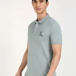 Calvin Klein Jeans Men Solid Polo Collar Cotton T-shirt image 3