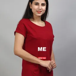 SillyBoom Graphic Printed Regular Fit Cotton Lycra Maternity T shirt image 2