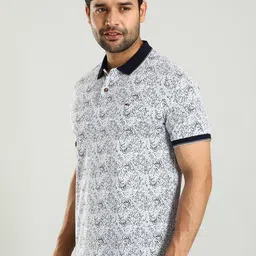 Indian Terrain Abstract Printed Polo Collar Cotton T-shirt image 3