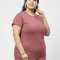 plusS Plus Size Floral Printed Cotton T-shirt image 3