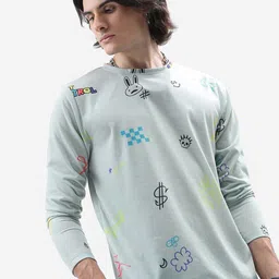 HIGHLANDER Sea Green Conversational Printed T-shirt image 2