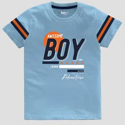 BAESD Boys Pack Of 2 Typography Printed Pure Cotton T-shirt image 3