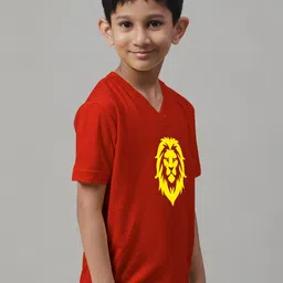 Friskers Boys Graphic Printed V-Neck Pure Cotton T-shirt image 2