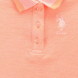 U.S. Polo Assn. Kids Girls Polo Collar Cotton T-shirt image 2