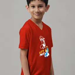 Friskers Boys Graphic Printed V-Neck Pure Cotton Slim Fit T-shirt image 5