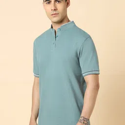 Dennis Lingo Mandarin Collar Cotton T-shirt image 2