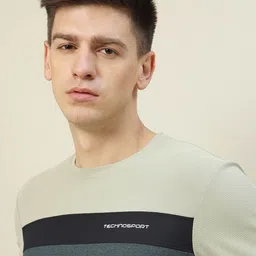 Technosport Colourblocked Rapid-Dry UPF50+ Sun Protection Slim Fit Training T-shirt image 5