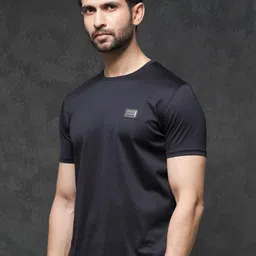 RARE RABBIT Men Badgen Cotton Slim Fit T-Shirt image 3